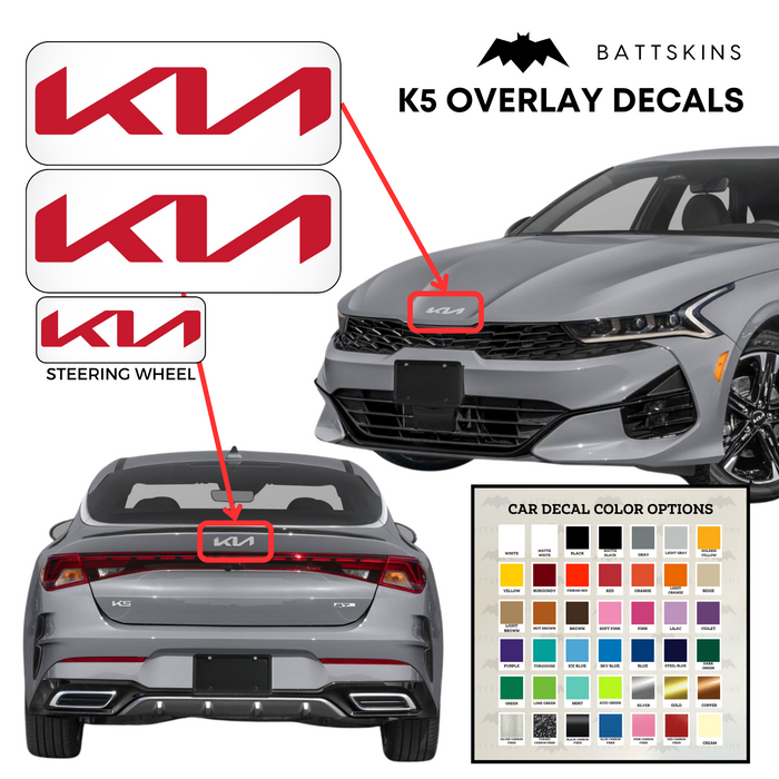KIA K5 2022+ Overlay Decals | K5 Logo 3 Decals
