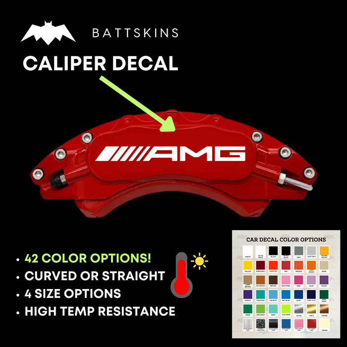 AMG Caliper Decals | 4 Sets (8 Decals) | Set sizes: 3, 4, 5, & 6"