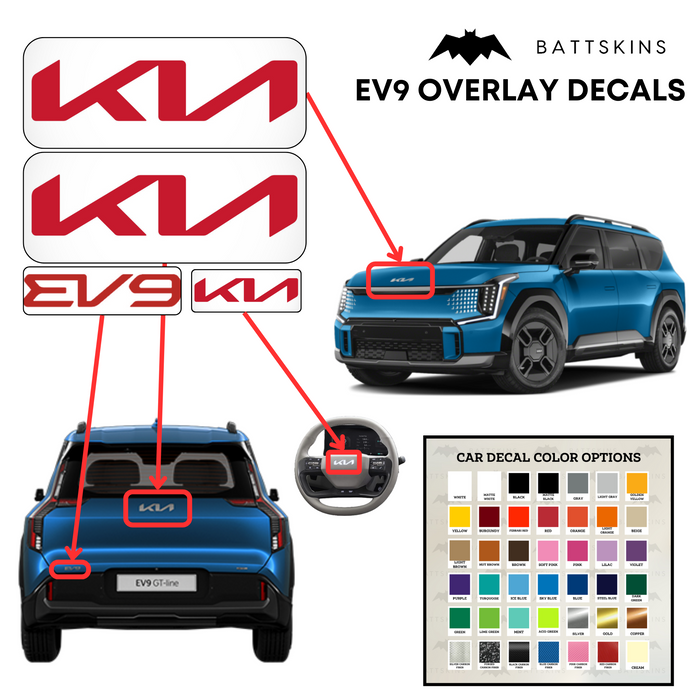 KIA EV9 Overlay Decals | EV9 Logo Decals