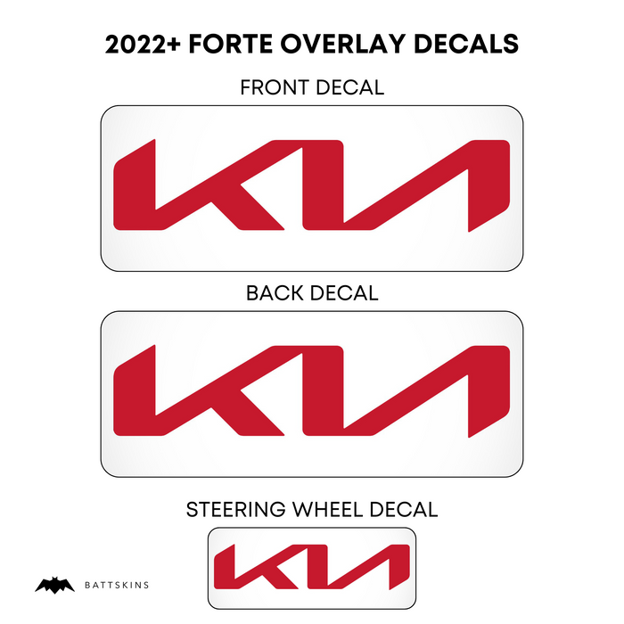 KIA Forte 2022+ Overlay Decals | Forte Logo 3 Decals