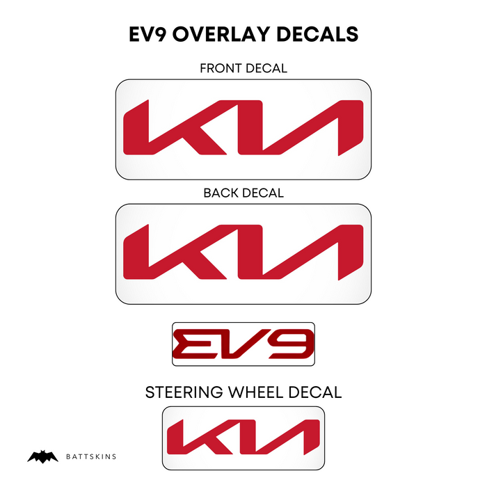 KIA EV9 Overlay Decals | EV9 Logo Decals
