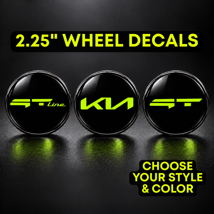 2.25" Wheel Center Cap Vinyl Decals on KIA models – Set of 4