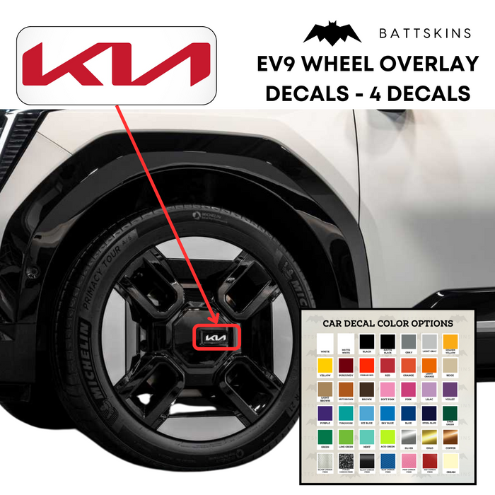 KIA EV9 Wheel Decals | 4 Set of Logo Decals