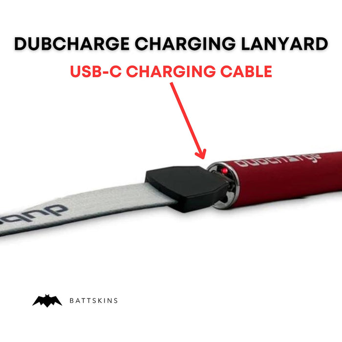 DubCharge USB to USB-C Lanyard for Pen Battery - Wear, Carry & Charge Solution for On-The-Go | Batteries Not Included
